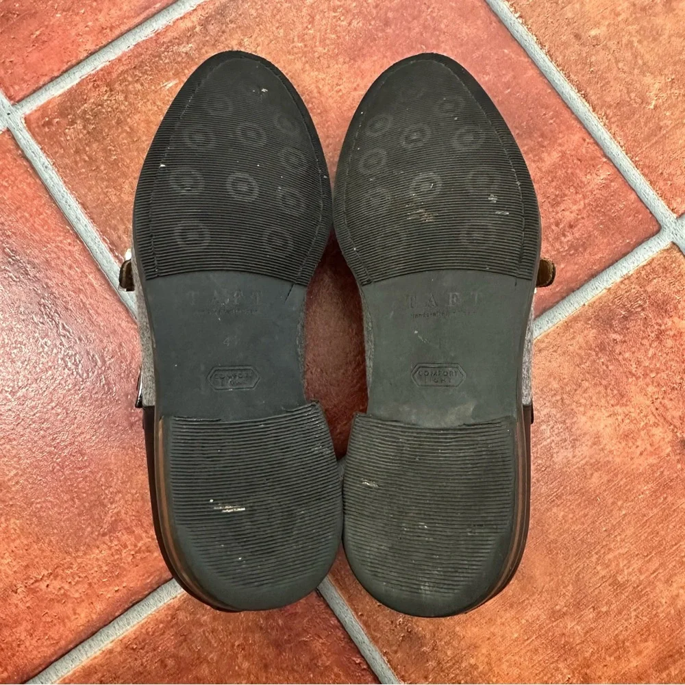 Taft Men’s Double Monk Strap Shoes in Italian Leather and Grey Flannel
